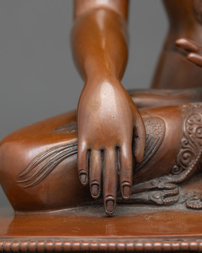 Shakyamuni Buddha Statue | 24K Gold-Faced Nepalese Handcrafted Sculpture