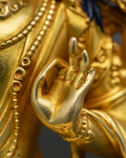Handmade Manjushri Statue | Sacred Nepalese Artwork