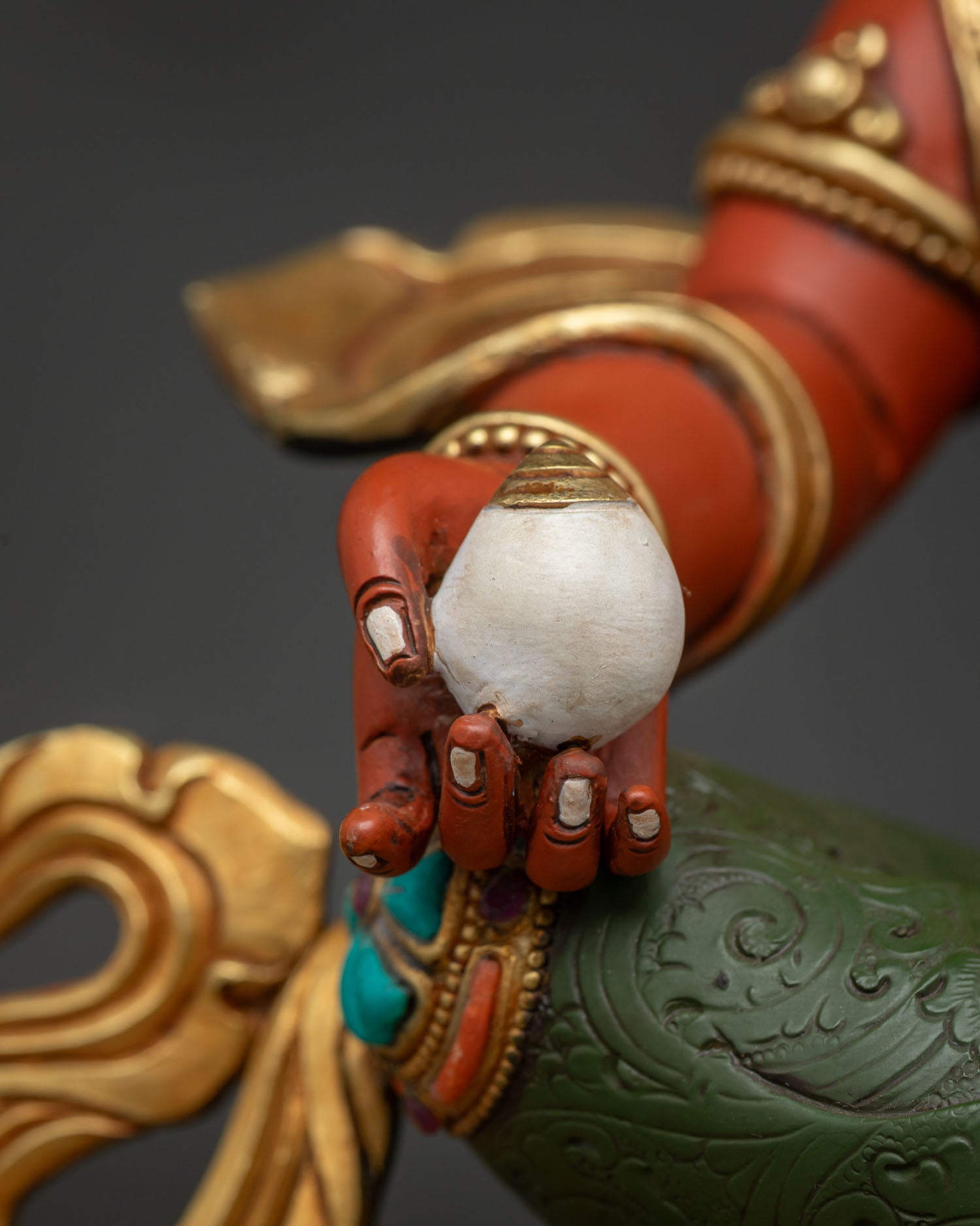Vibrant Dzambhala Statue | Wealth Protector with Jewel Mongoose