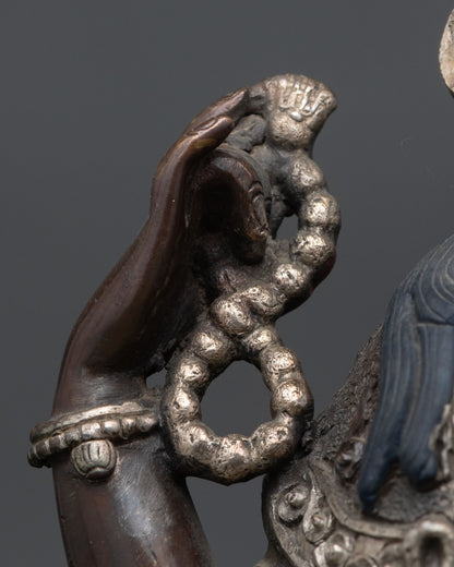 Oxidized Chenrezig Statue – Handmade Avalokiteshvara Figurine
