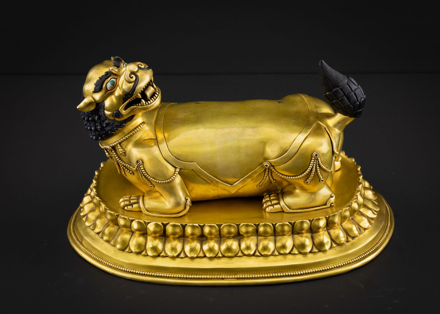 Simhanada Manjushri Statue | Handcrafted Gold Guarantee Idol