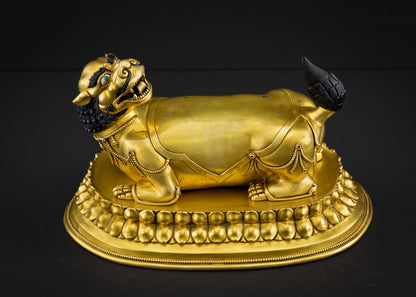 Simhanada Manjushri Statue | Handcrafted Gold Guarantee Idol