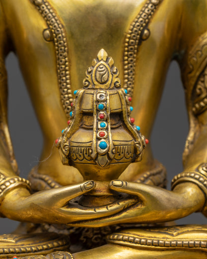 Traditional Amitayus Sculpture | Tibetan Statue for Spiritual Wellness