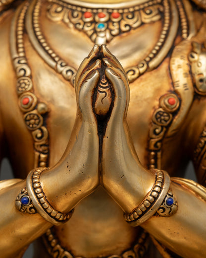 Chenrezig Statue | Nepalese Lost Wax Copper Art