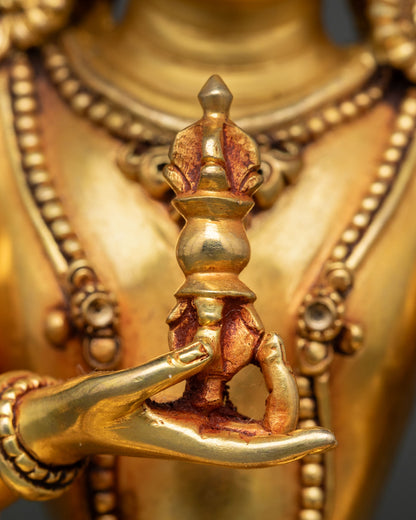 Buddha Vajrasattva Statue | Gold Fire-Gilded Copper Sculpture