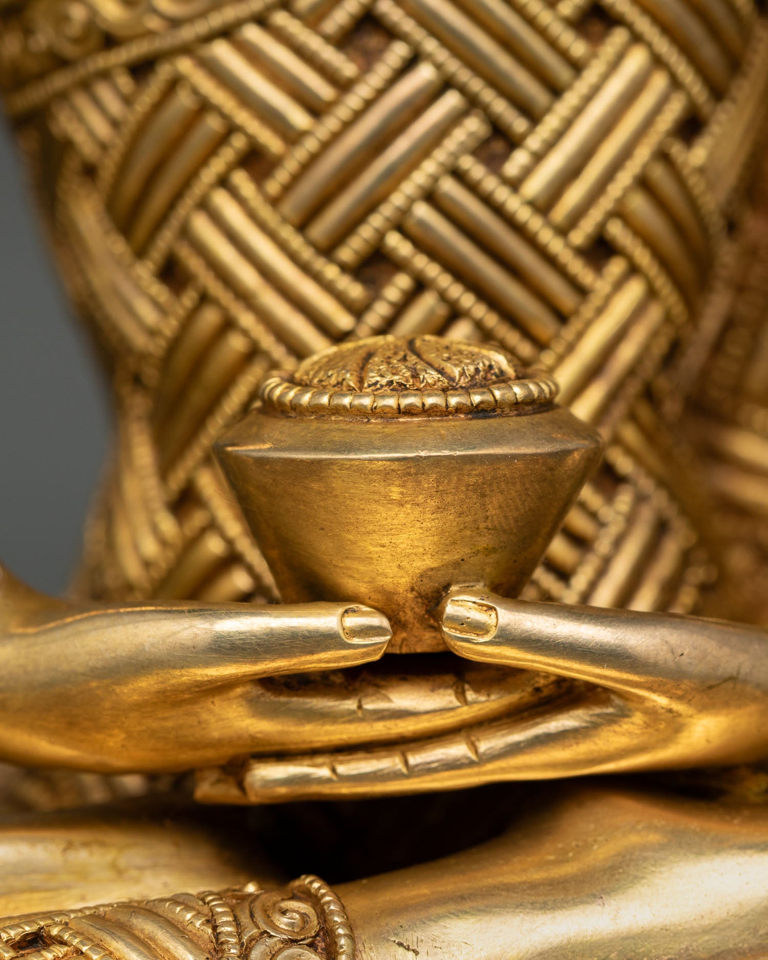 Amitabha Buddha Statue | Gold Fire-Gilded Copper Sculpture