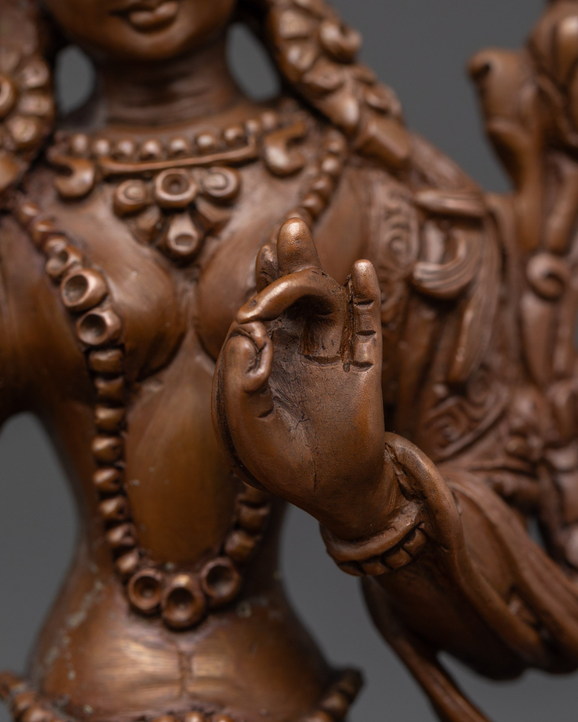 Traditional Oxidized Bodhisattva Statue Set | Tibetan Buddhist Deities