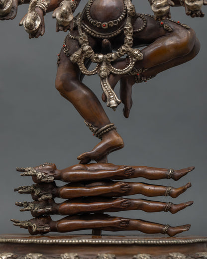 Large Oxidized Hevajra Statue | Tibetan Buddhist Artwork