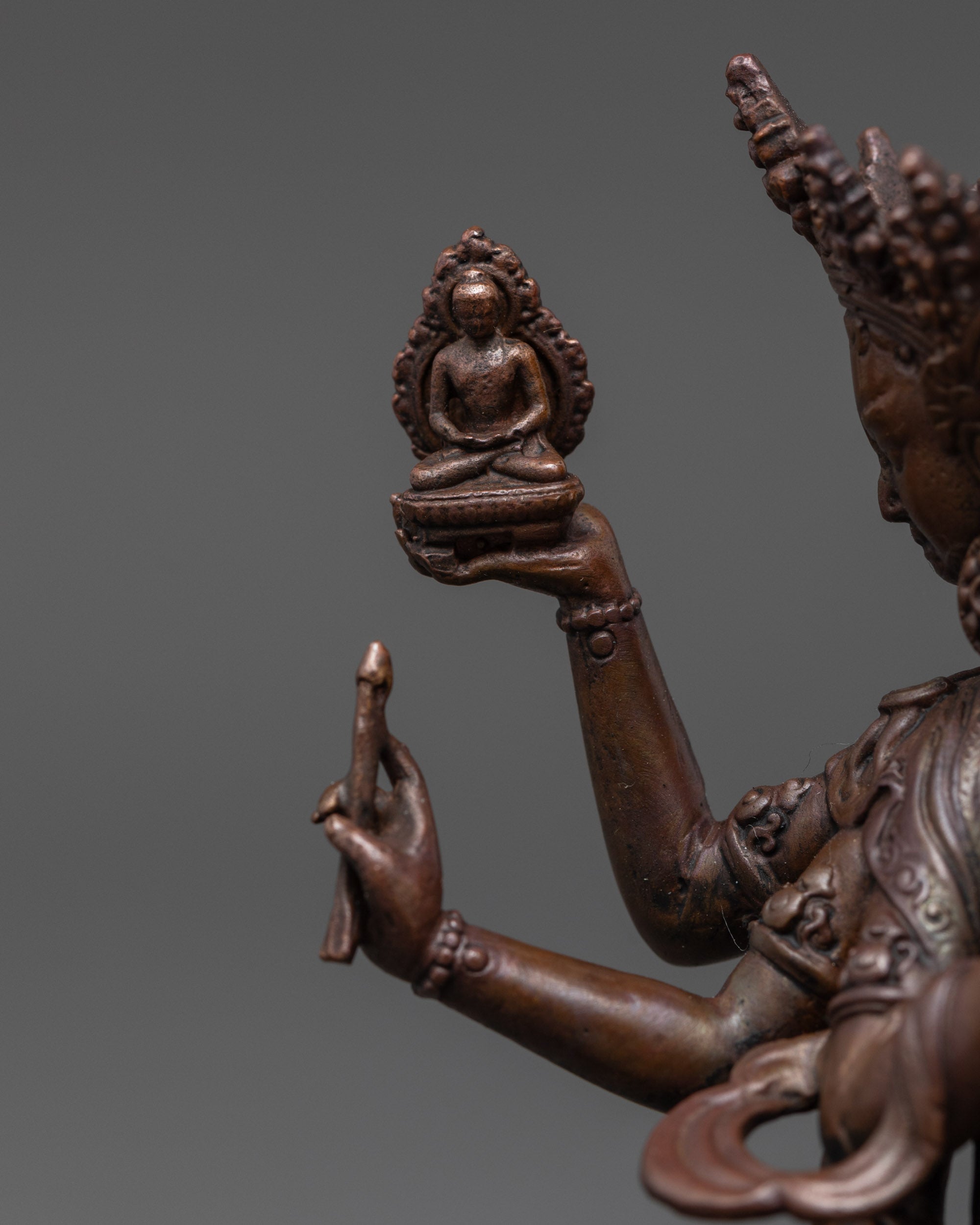 Sacred Namgyalma Sculpture | Oxidized Finish Longevity Deity