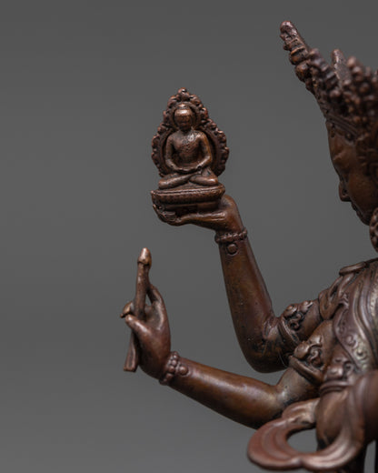 Sacred Namgyalma Sculpture | Oxidized Finish Longevity Deity
