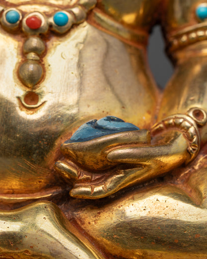 Mahasiddha Thangtong Gyalpo Sculpture | 24K Gold-Gilded Himalayan Art