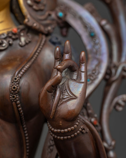 Green Tara Statue | Handcrafted Buddhist Deity of Compassion and Protection