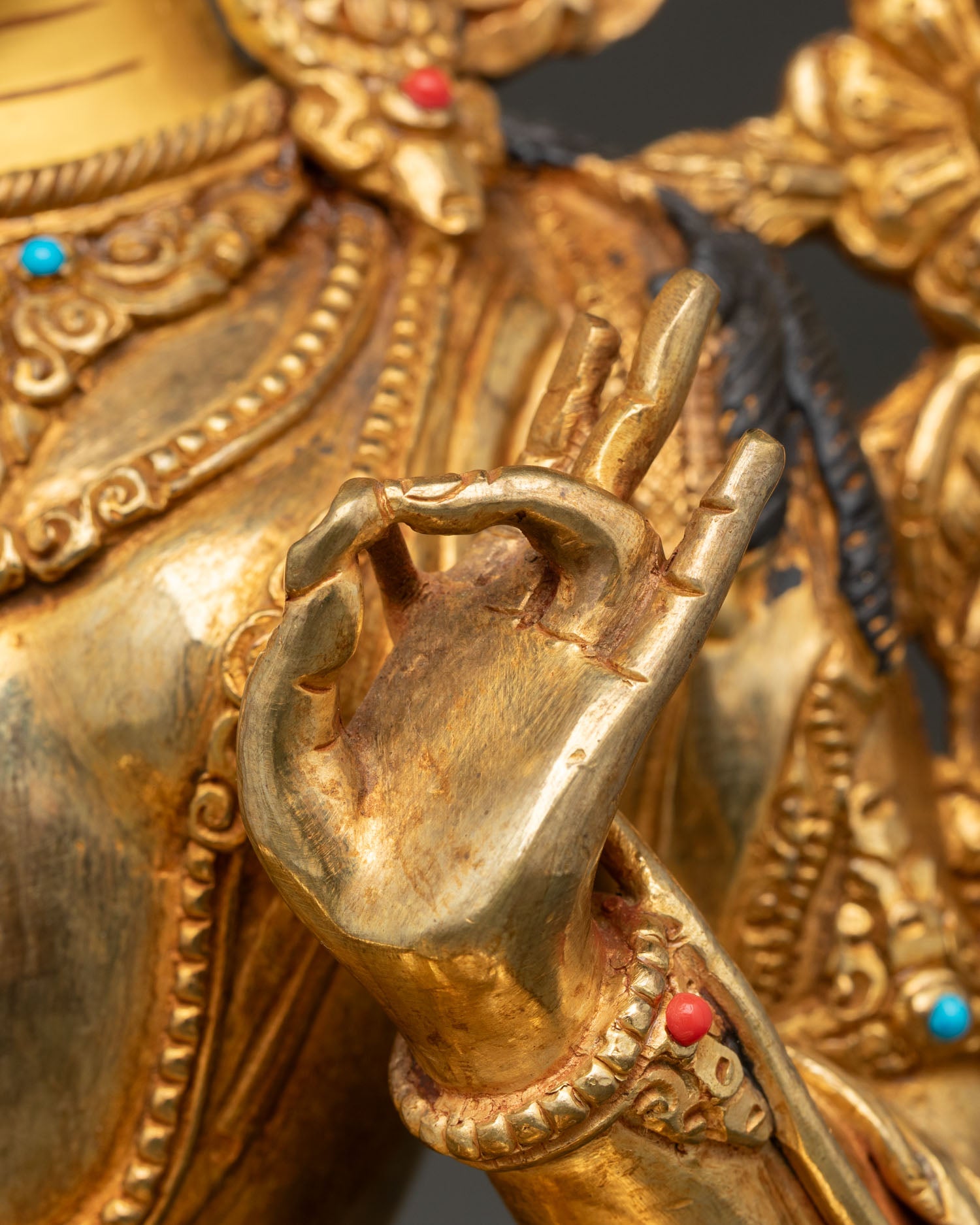 Goddess Green Tara Statue | Buddhist Copper Art for Altar