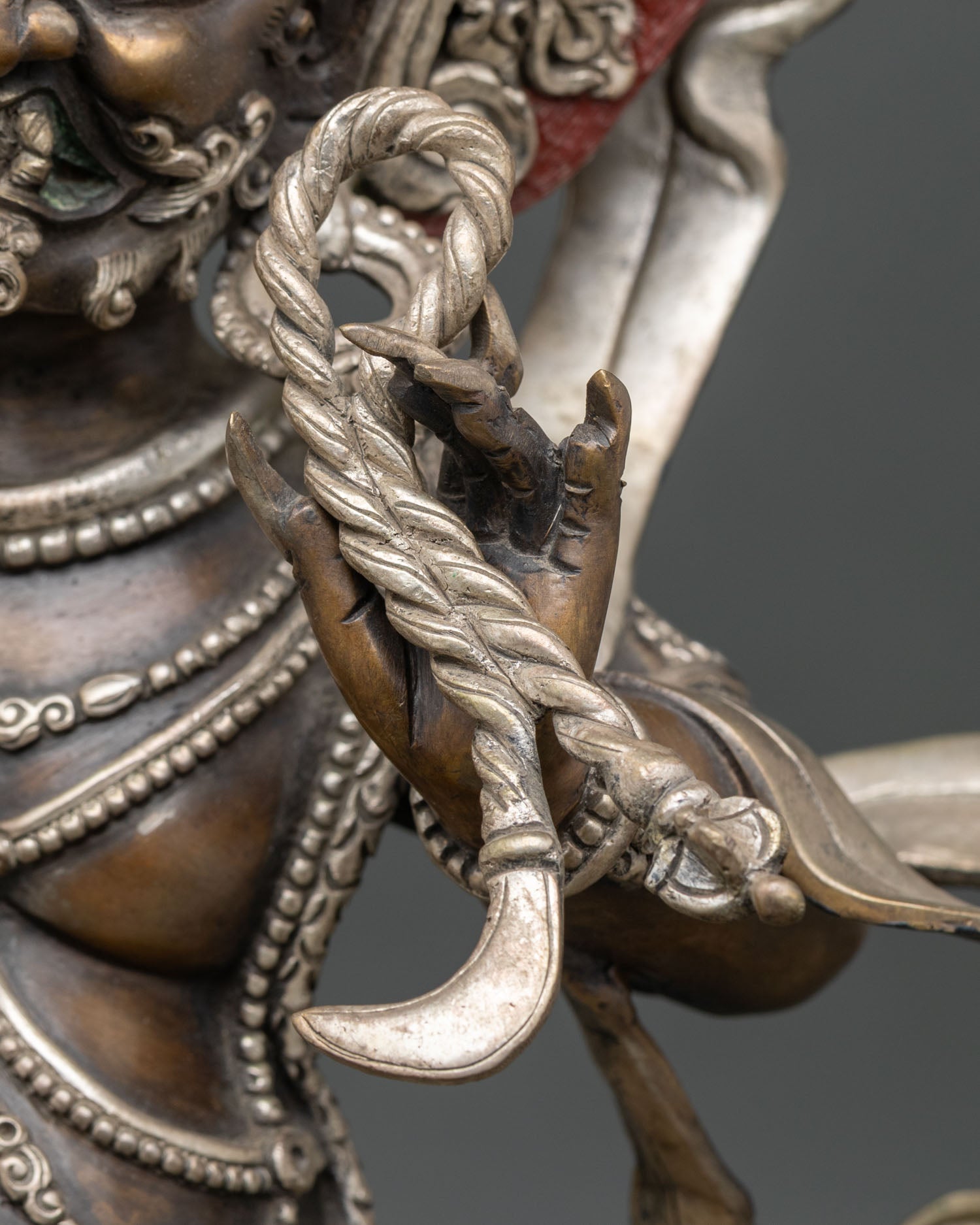 Oxidized Copper Vajrapani Statue | Sacred Tibetan Buddhist Sculpture