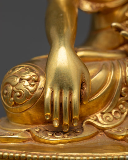 24K Fire Gold-Gilded Shakyamuni Buddha Statue | The Enlightened One