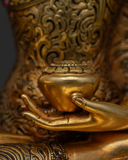 Jewel-Crowned Shakyamuni Buddha Statue | Meditation Room Decor