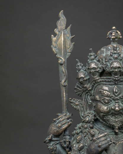 Four-Armed Mahakala Statue | Handcrafted Solid Bronze Figurine