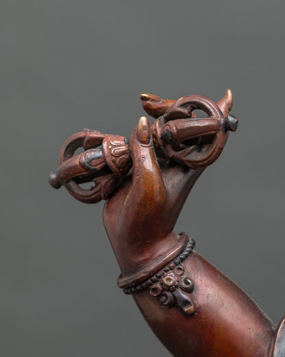 Oxidized Vajrapani Statue | Traditional Buddhist Sculpture