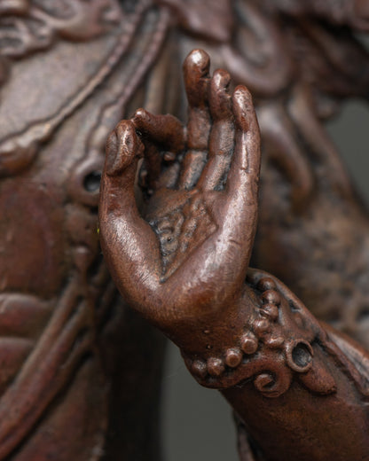Oxidized Manjushri Statue | Sacred Buddhist Artwork