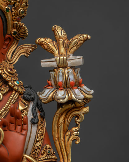 Simhanada Manjushri Statue for Wisdom & Clarity – Handcrafted in Nepal