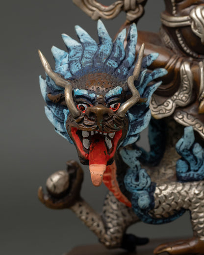 White Dzambhala Statue | Traditional Nepalese Craftsmanship