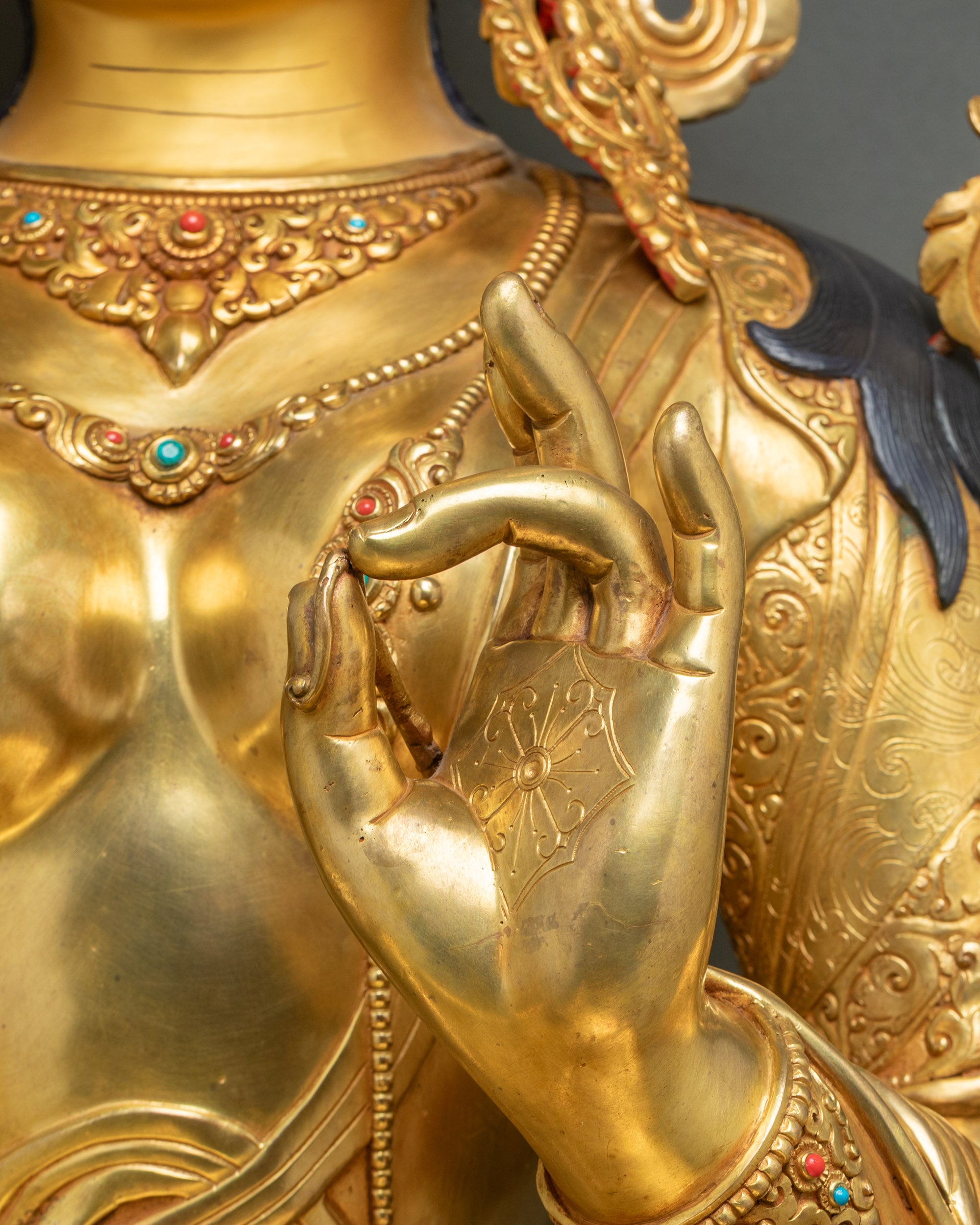 Grand Green Tara Statue | Life-Size Buddhist Goddess Figurine