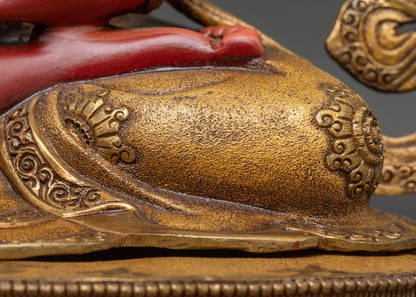 Amitayus Buddha Statue for Longevity | Handcrafted Nepalese Gold Art