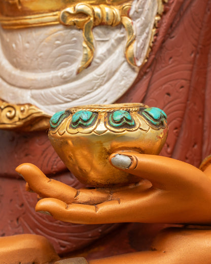 Yellow Buddha Statue | Spiritual Meditation Figurine from Nepal