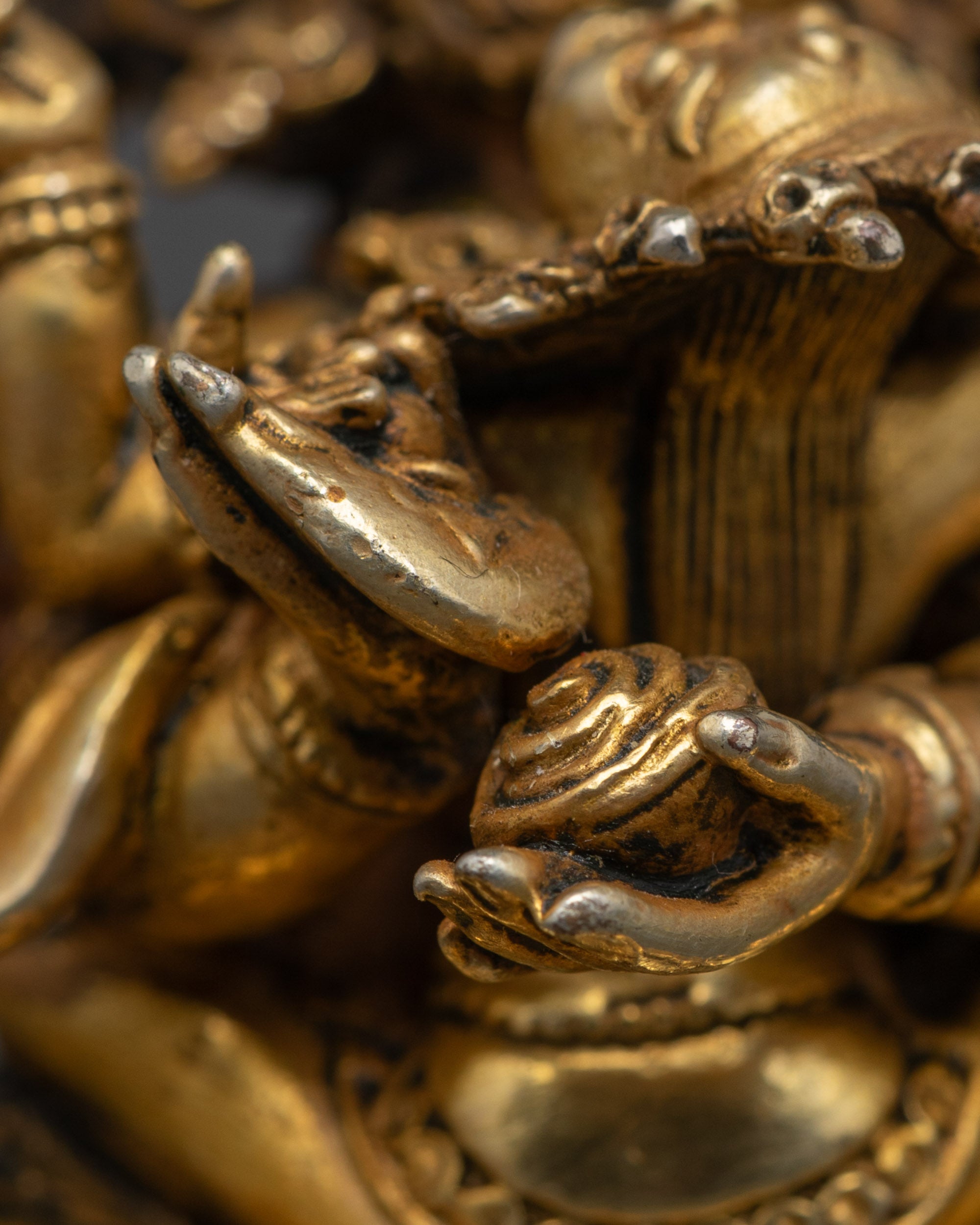 Nepalese Four-Armed Mahakala Statue | Tibetan Protector Deity