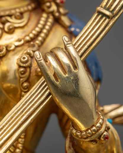 Nepalese Saraswati Statue | Goddess of Knowledge Sculpture