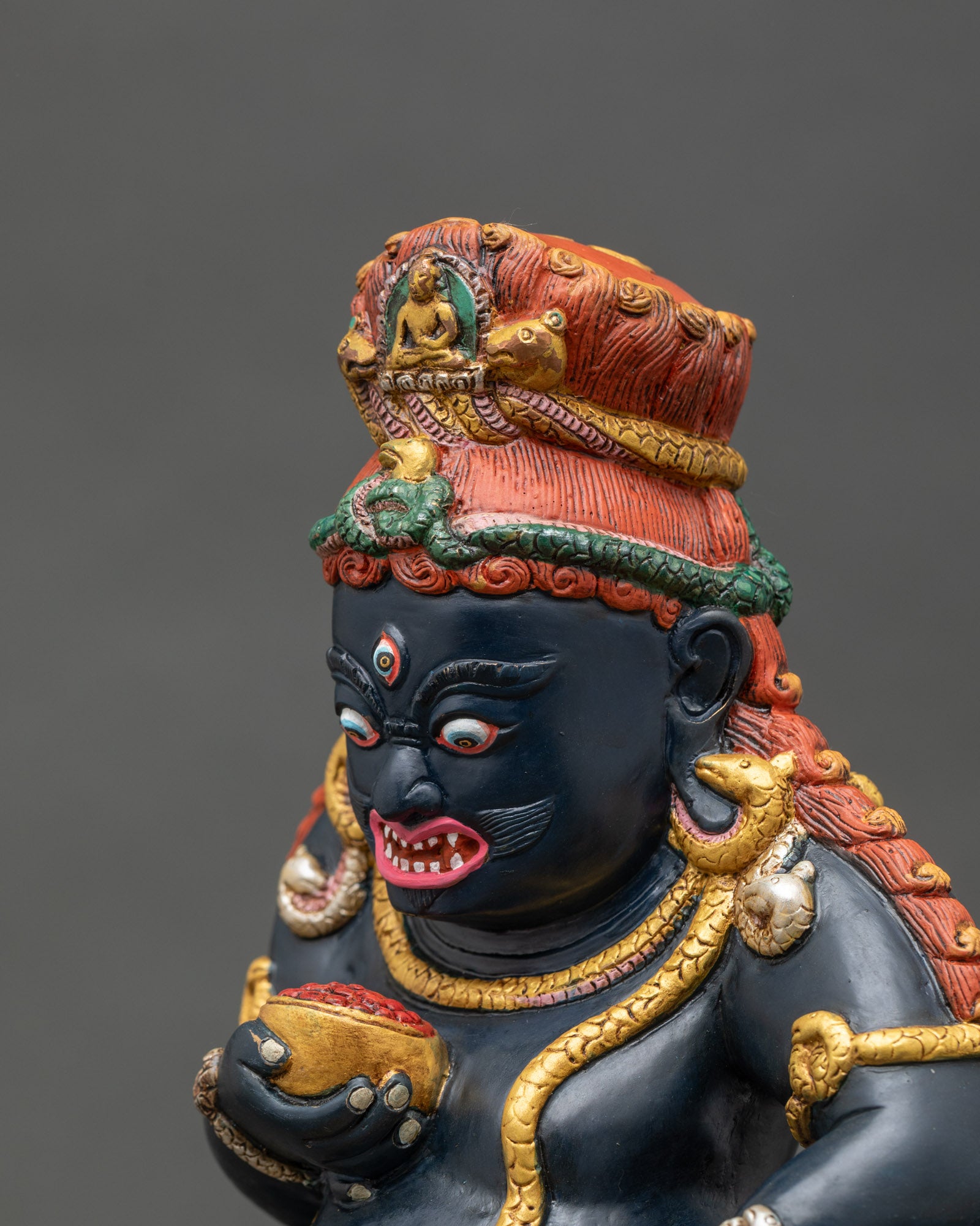 Black Dzambhala Statue | Handcrafted Copper Art