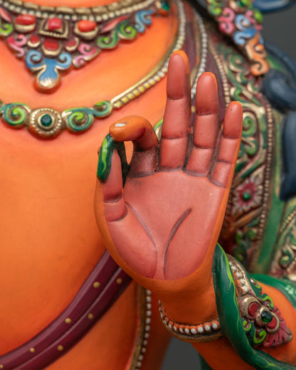 Hand-Painted Manjushri Statue | Symbol of Transcendent Wisdom