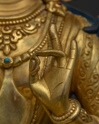 Handcrafted Green Tara Statue – Fine Buddhist Sculpture from Nepal