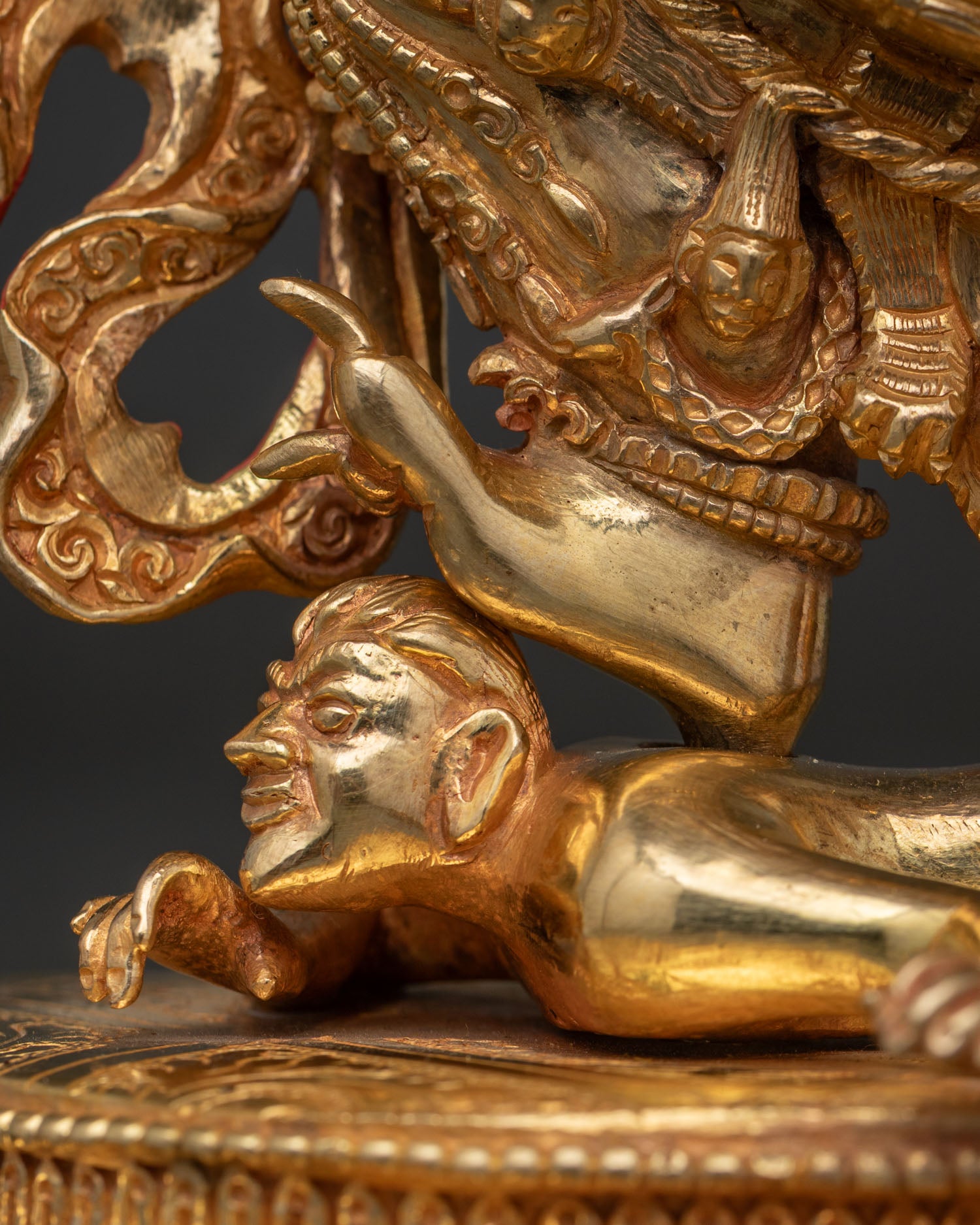 Four-Armed Vajrapani Statue | Gold Gilded Himalayan Sculpture
