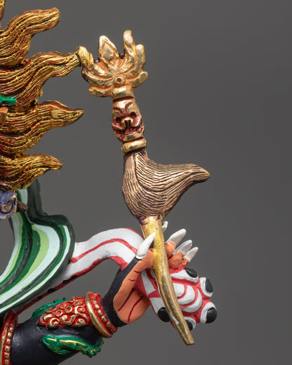 Fierce Six-Armed Mahakala Statue | Himalayan Buddhist Deity