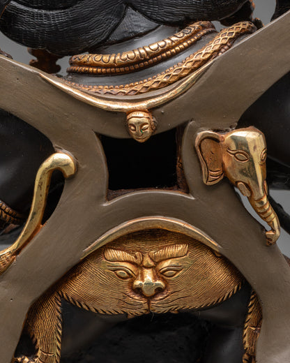 Traditional Vajrayana Six-Armed Mahakala Sculpture | Mahakala Statue