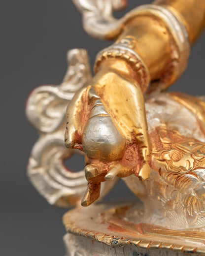 Yellow Dzambhala Statue | Traditional Himalayan Buddha of Wealth