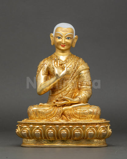 Lama Tsongkhapa Statue Set | Handmade Himalayan Sculptures
