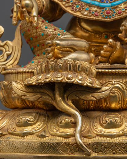 Crowned Dzambhala Statue for Prosperity | Himalayan God of Wealth Art