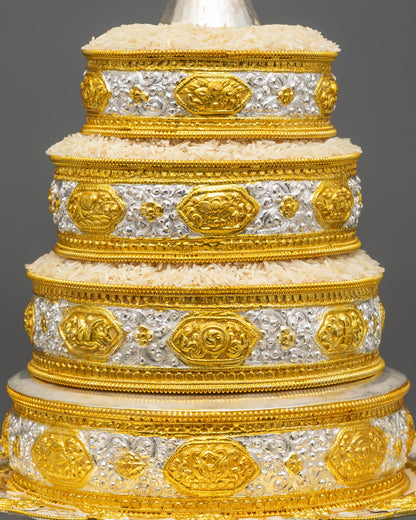 8-Inch Buddhist Mandala Offering Set | Ritual Mandala for Altars