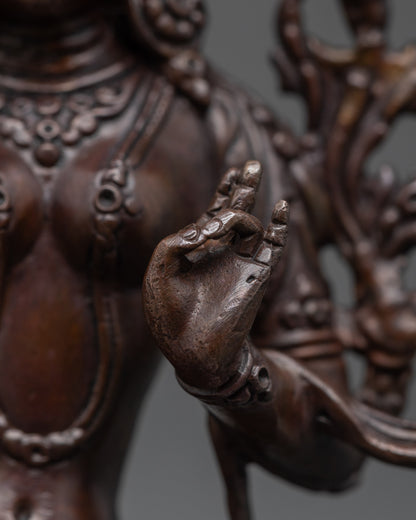 Tibetan Green Tara – Handmade Buddhist Goddess Statue for Altar