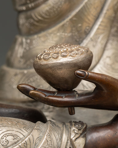 Enlightenment Teacher Shakyamuni Buddha – Oxidized Copper Statue