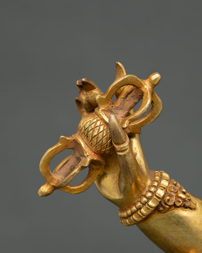 Vajrapani Statue | Handmade 24K Gold-Fire Gilded Copper Art