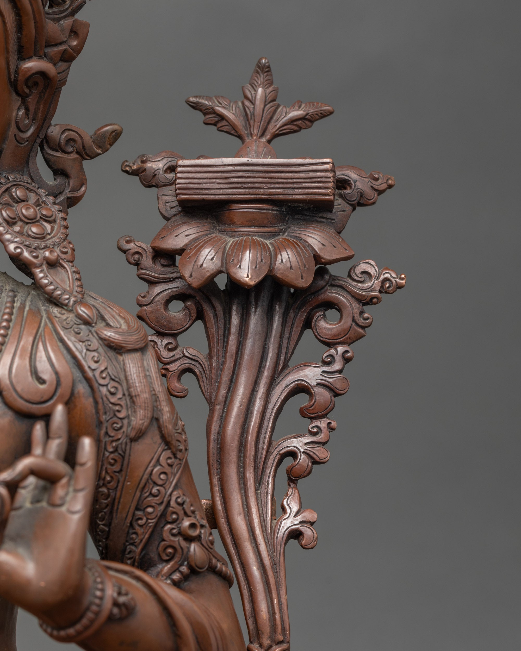 Oxidized Manjushri Statue | Traditional Sacred Himalayan Sculpture