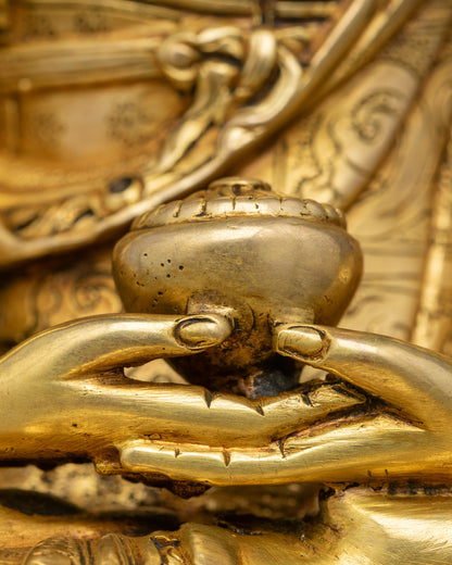 Amitabha Buddha Statue | 24K Gold Fire-Gilded Buddha Sculpture