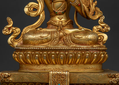 Manjushri with Throne Statue | Handcrafted Bodhisattva Sculpture