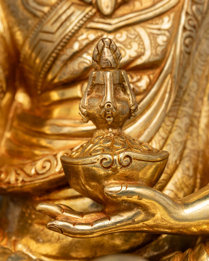 Padmasambhava Statue | 24K Gold Fire-Gilded Copper Art