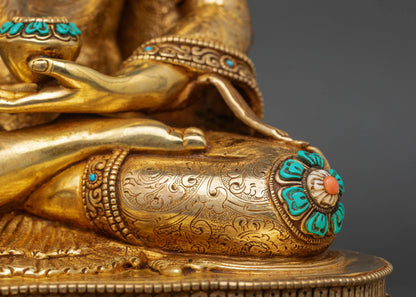 Buddha Shakyamuni | Nepalese Sacred Copper and Gold Statue