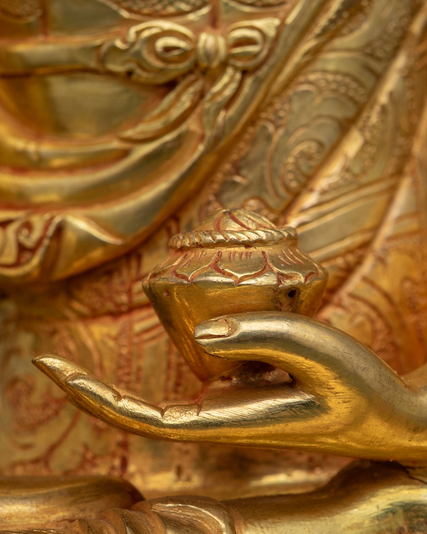 Shakyamuni Buddha Statue | 24K Gold Gilded Buddhist Sculpture