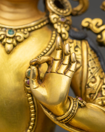 Nepalese Manjushree Statue – Vajrayana Wisdom Sculpture